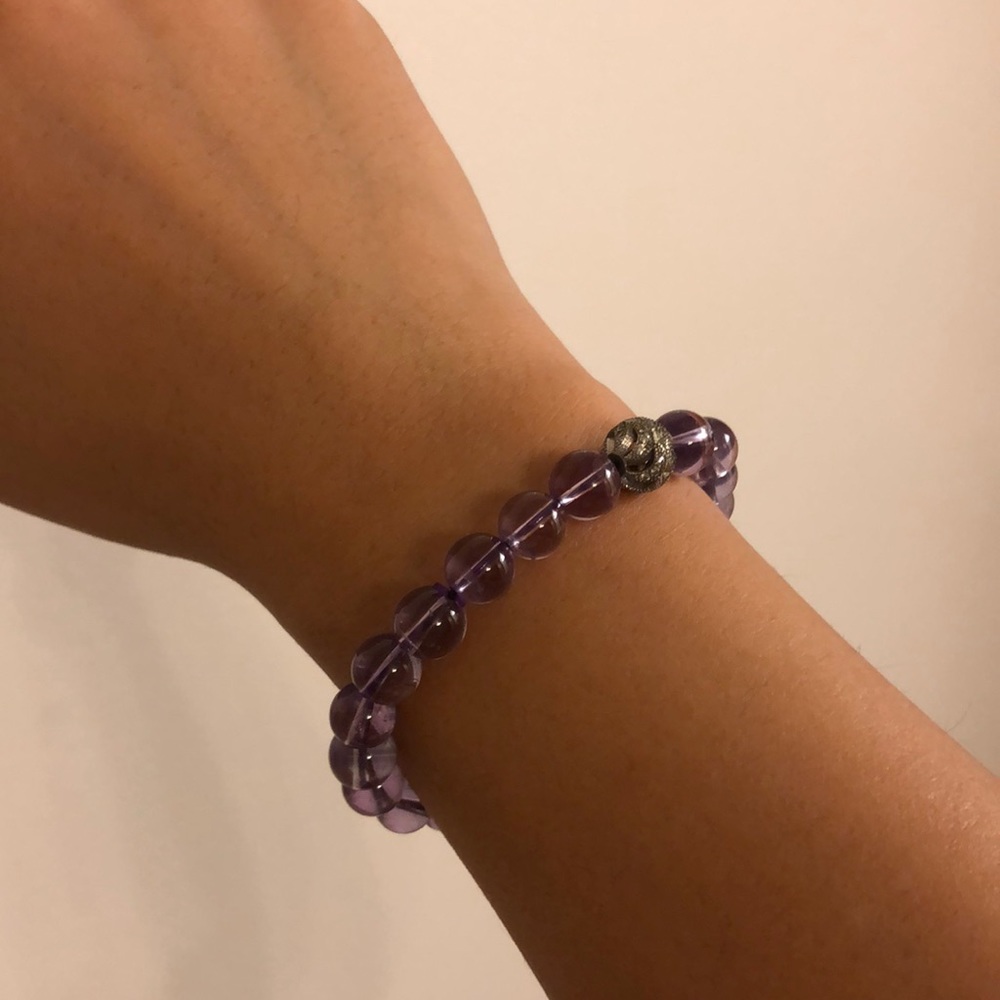 Real crystal and silver bracelet